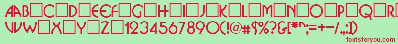 BrittaRegular Font – Red Fonts on Green Background