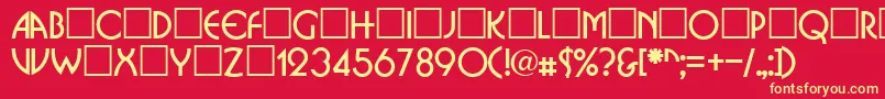 BrittaRegular-fontti – keltaiset fontit punaisella taustalla