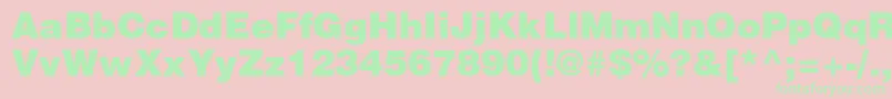 HelveticaLtBlack Font – Green Fonts on Pink Background