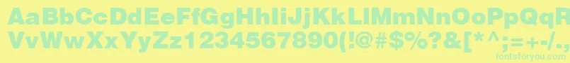 HelveticaLtBlack Font – Green Fonts on Yellow Background