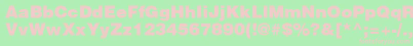 HelveticaLtBlack Font – Pink Fonts on Green Background