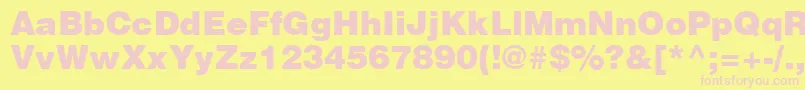 HelveticaLtBlack Font – Pink Fonts on Yellow Background