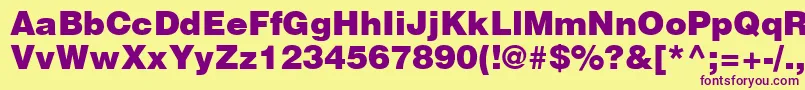 HelveticaLtBlack Font – Purple Fonts on Yellow Background