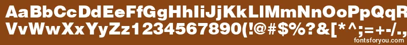 Czcionka HelveticaLtBlack – białe czcionki na brązowym tle
