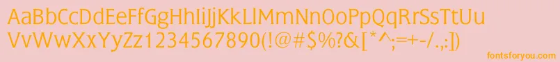 EsotericaLight-Schriftart – Orangefarbene Schriften auf rosa Hintergrund
