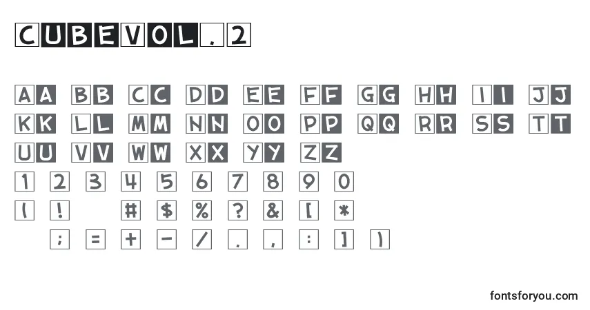 A fonte CubeVol.2 – alfabeto, números, caracteres especiais