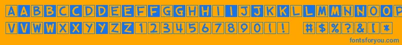 CubeVol.2 Font – Blue Fonts on Orange Background