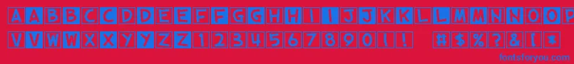 CubeVol.2 Font – Blue Fonts on Red Background