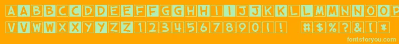 CubeVol.2 Font – Green Fonts on Orange Background