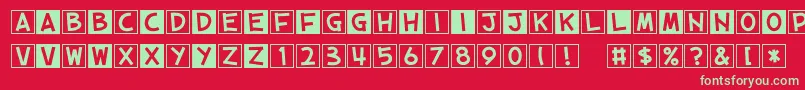 CubeVol.2 Font – Green Fonts on Red Background