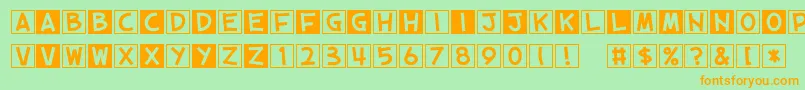 CubeVol.2 Font – Orange Fonts on Green Background