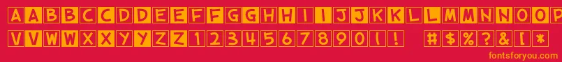 CubeVol.2 Font – Orange Fonts on Red Background