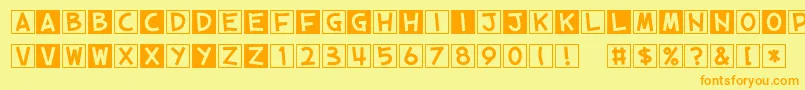 CubeVol.2 Font – Orange Fonts on Yellow Background