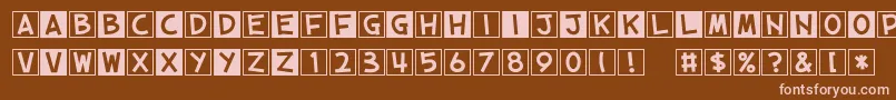 CubeVol.2-fontti – vaaleanpunaiset fontit ruskealla taustalla