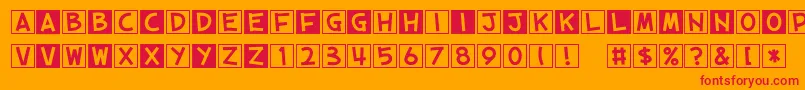 CubeVol.2 Font – Red Fonts on Orange Background