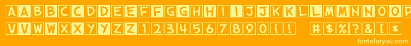 CubeVol.2 Font – Yellow Fonts on Orange Background