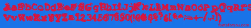 Tiptonian-fontti – punaiset fontit sinisellä taustalla