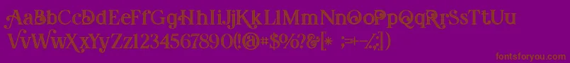 Amadeustinline Font – Brown Fonts on Purple Background