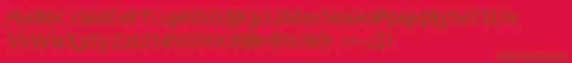 Amadeustinline Font – Brown Fonts on Red Background