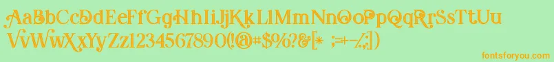 Amadeustinline Font – Orange Fonts on Green Background