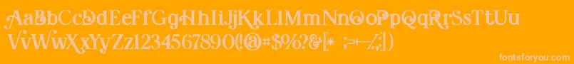 Amadeustinline Font – Pink Fonts on Orange Background