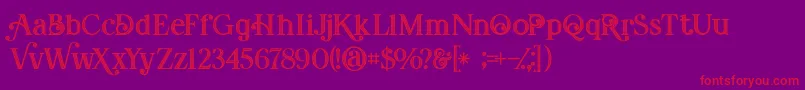 Amadeustinline Font – Red Fonts on Purple Background