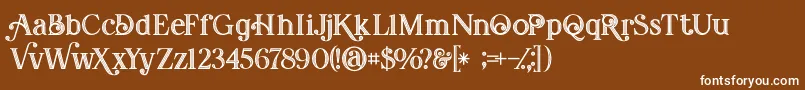 Amadeustinline Font – White Fonts on Brown Background