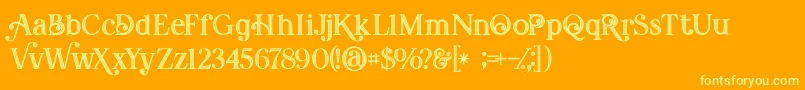 Amadeustinline Font – Yellow Fonts on Orange Background