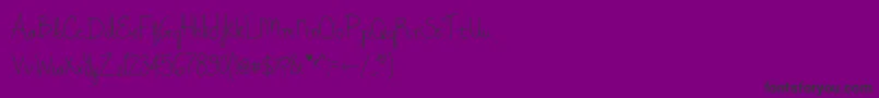 Więcej informacji o czcionce OnceUponADream Czcionka OnceUponADream – czarne czcionki na fioletowym tle
