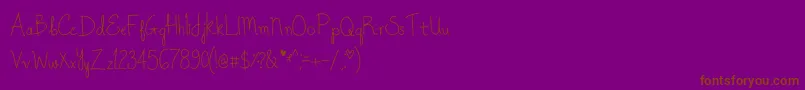 Fonte OnceUponADream – fontes marrons em um fundo roxo