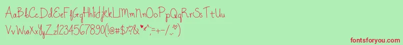 OnceUponADream Font – Red Fonts on Green Background