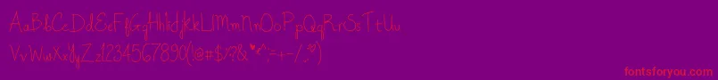 OnceUponADream Font – Red Fonts on Purple Background