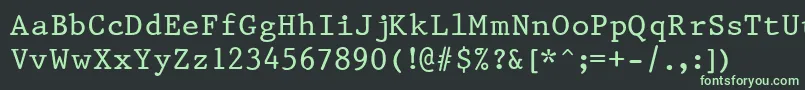 フォントPrestigeNormal – 黒い背景に緑の文字