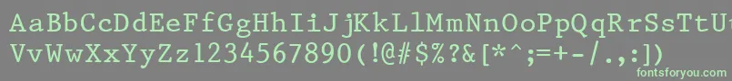 フォントPrestigeNormal – 灰色の背景に緑のフォント