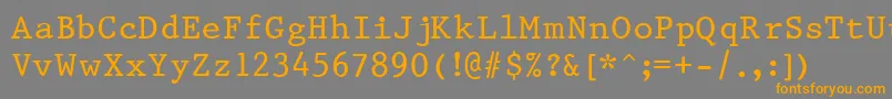 PrestigeNormal Font – Orange Fonts on Gray Background