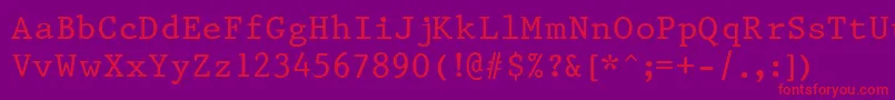 フォントPrestigeNormal – 紫の背景に赤い文字