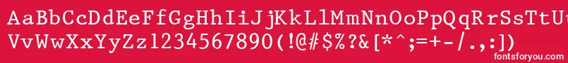 PrestigeNormal Font – White Fonts on Red Background