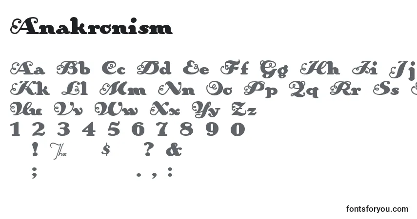Anakronism-fontti – aakkoset, numerot, erikoismerkit