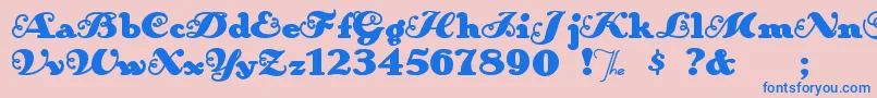 Anakronism Font – Blue Fonts on Pink Background