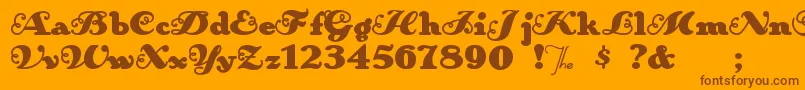 Anakronism Font – Brown Fonts on Orange Background