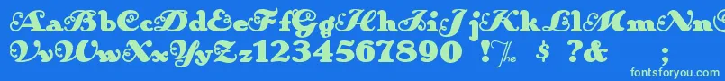 Anakronism Font – Green Fonts on Blue Background