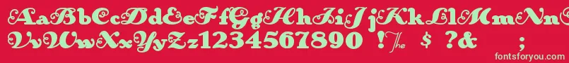 Anakronism Font – Green Fonts on Red Background