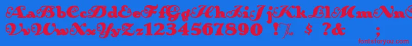 Anakronism Font – Red Fonts on Blue Background