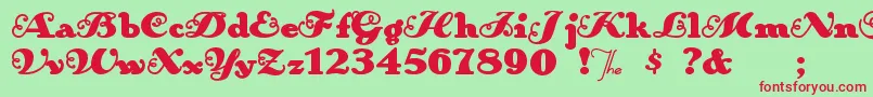 Anakronism Font – Red Fonts on Green Background