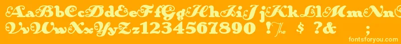 Anakronism-Schriftart – Gelbe Schriften auf orangefarbenem Hintergrund