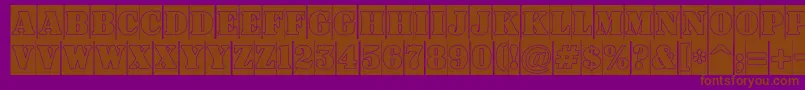 ASignboardtitulcmgr-fontti – ruskeat fontit violetilla taustalla
