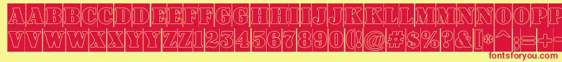 フォントASignboardtitulcmgr – 赤い文字の黄色い背景