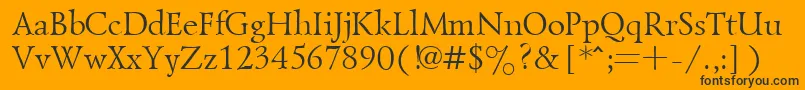 Goudiold-Schriftart – Schwarze Schriften auf orangefarbenem Hintergrund