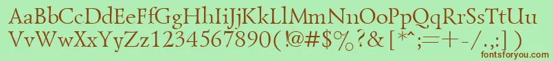 Goudiold-fontti – ruskeat fontit vihreällä taustalla
