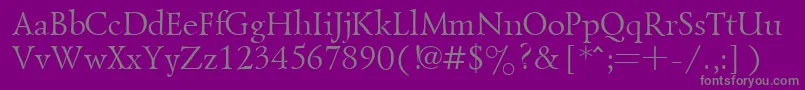 フォントGoudiold – 紫の背景に灰色の文字